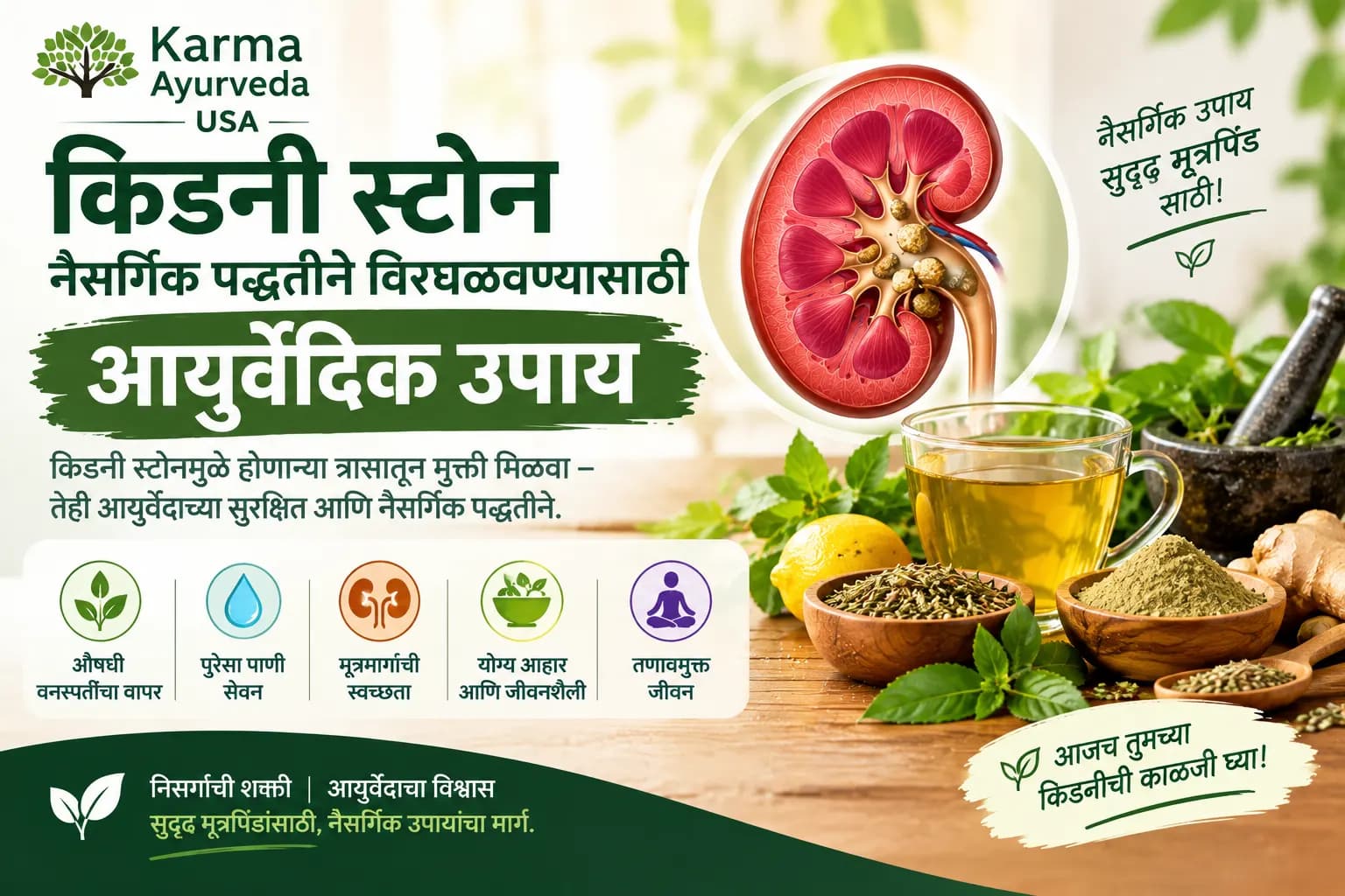 किडनी स्टोन नैसर्गिक पद्धतीने विरघळवण्यासाठी आयुर्वेदिक उपाय