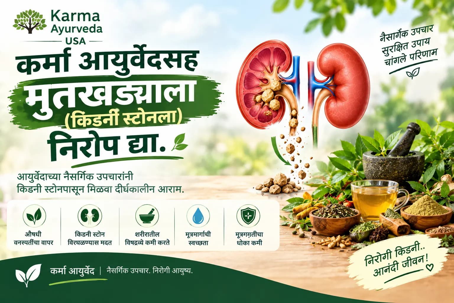 कर्मा आयुर्वेदसह मुतखड्याला (किडनी स्टोनला) निरोप द्या.